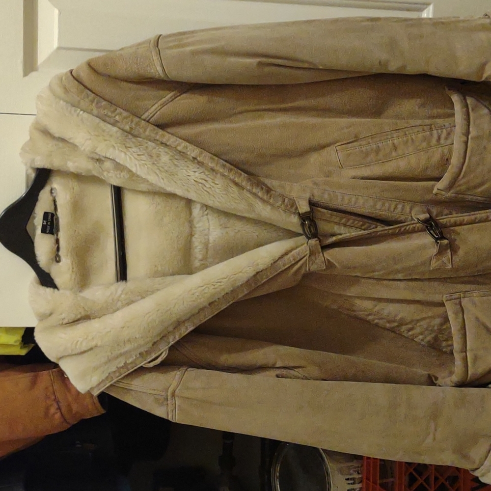 Vintage shearling stadium coat